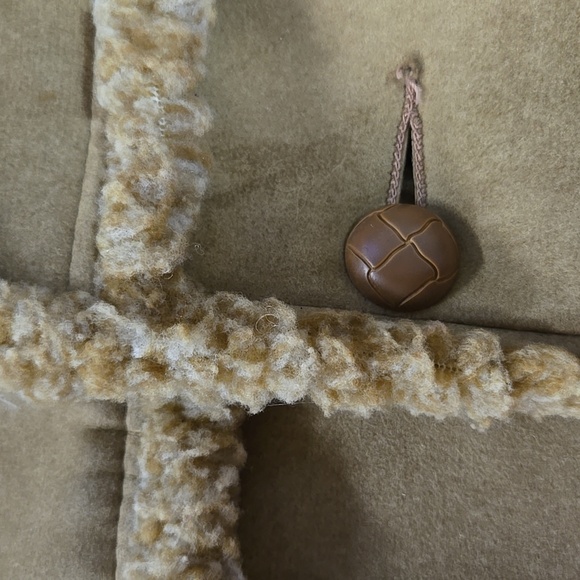 70s Retro Gingerbread Coat Faux Suede Shearling Jacket 1970 Boho Hippie Vintage - Picture 6 of 16